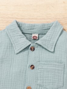 Baby Pocket Patched Top & Shorts - Mint Green - View 3
