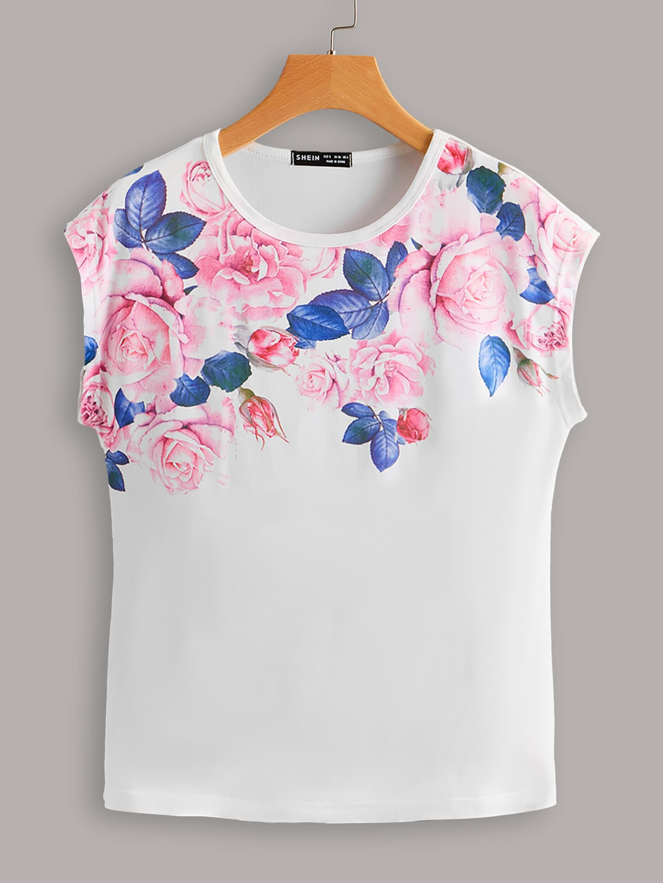 Mulvari Áo thun nữ Hoa Giải trí - trắng - Xem 1