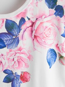 Mulvari Áo thun nữ Hoa Giải trí - trắng - Xem 4