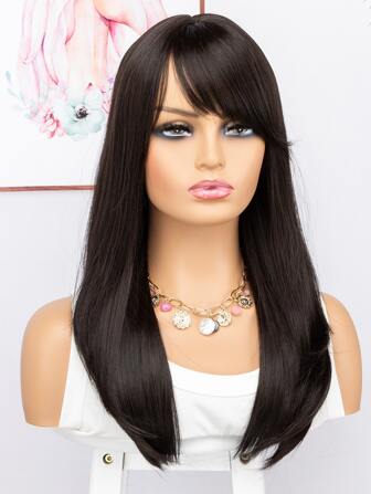 Pelucas Sintéticas De Onda Larga Natural Cuerpo Ondulado Negro Para Mujeres Resistentes Al Calor Uso Diario Para Fiestas Pelucas Sintéticas Con