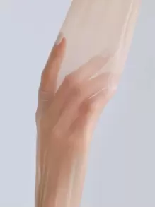 透明纯色紧身裤 - 米色 - 查看 6