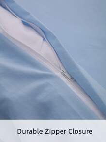 Sheep Embroidered Duvet Cover Set Without Filler - Blue - View 6