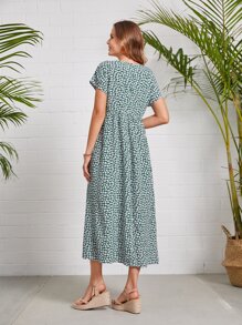 EMERY ROSE Ditsy Floral Dolman Sleeve Dress - Multicolor - View 2