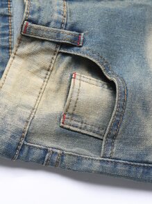 Quần Jeans Nam Thêu Denim mùa giặt Thú vật - Rửa nhẹ - Xem 5
