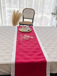 1入組人造珍珠細節天鵝裝飾床旗 - 紅色 - 查看 3