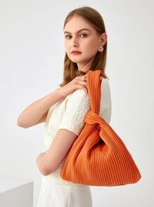 BizChic Túi đeo chéo Nữ màu trơn Đôi tay cầm Đúng mốt - trái cam - Xem 2