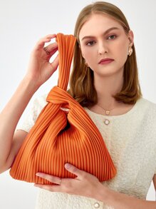 BizChic Túi đeo chéo Nữ màu trơn Đôi tay cầm Đúng mốt - trái cam - Xem 3
