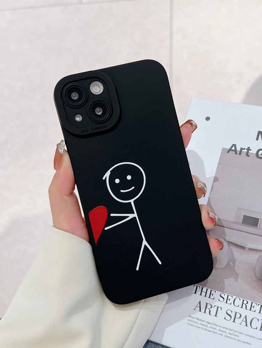 Funda de teléfono con gráfico de figura divertida de manzana compatible con iPhone15/15Plus/15Pro/15Promax, resistente al agua, a los golpes y a los arañazos - Multicolor - Ver 1