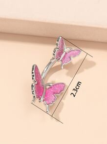 完美穿孔蝴蝶裝飾肚臍肚環不銹鋼男女款無需穿孔隔墊身體首飾