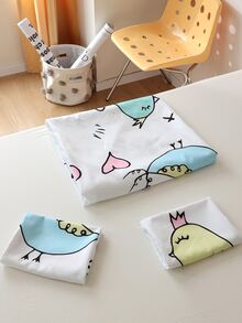 Cartoon Chicken Pattern Duvet Cover Set Without Filler - Multicolor - View 7