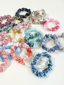 Gói 20 dây buộc tóc vải hoa trơn màu, dịu nhẹ cho tóc, xanh nhạt, cà phê, màu kẹo, nhuộm loang, họa tiết hoa, phụ kiện đi biển, dây buộc tóc thiết yếu cho nữ khi trở lại trường - Nhiều màu - Xem 7