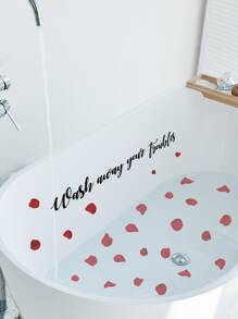 1 set Pegatina con letra & rosa pétalo patrón - Multicolor - Ver 1