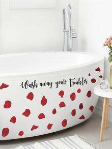 1 set Pegatina con letra & rosa pétalo patrón - Multicolor - Ver 4