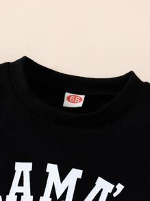 Đứa bé trai Đồ họa Chữ cái Vòng cổ Áo thun - màu đen - Xem 3