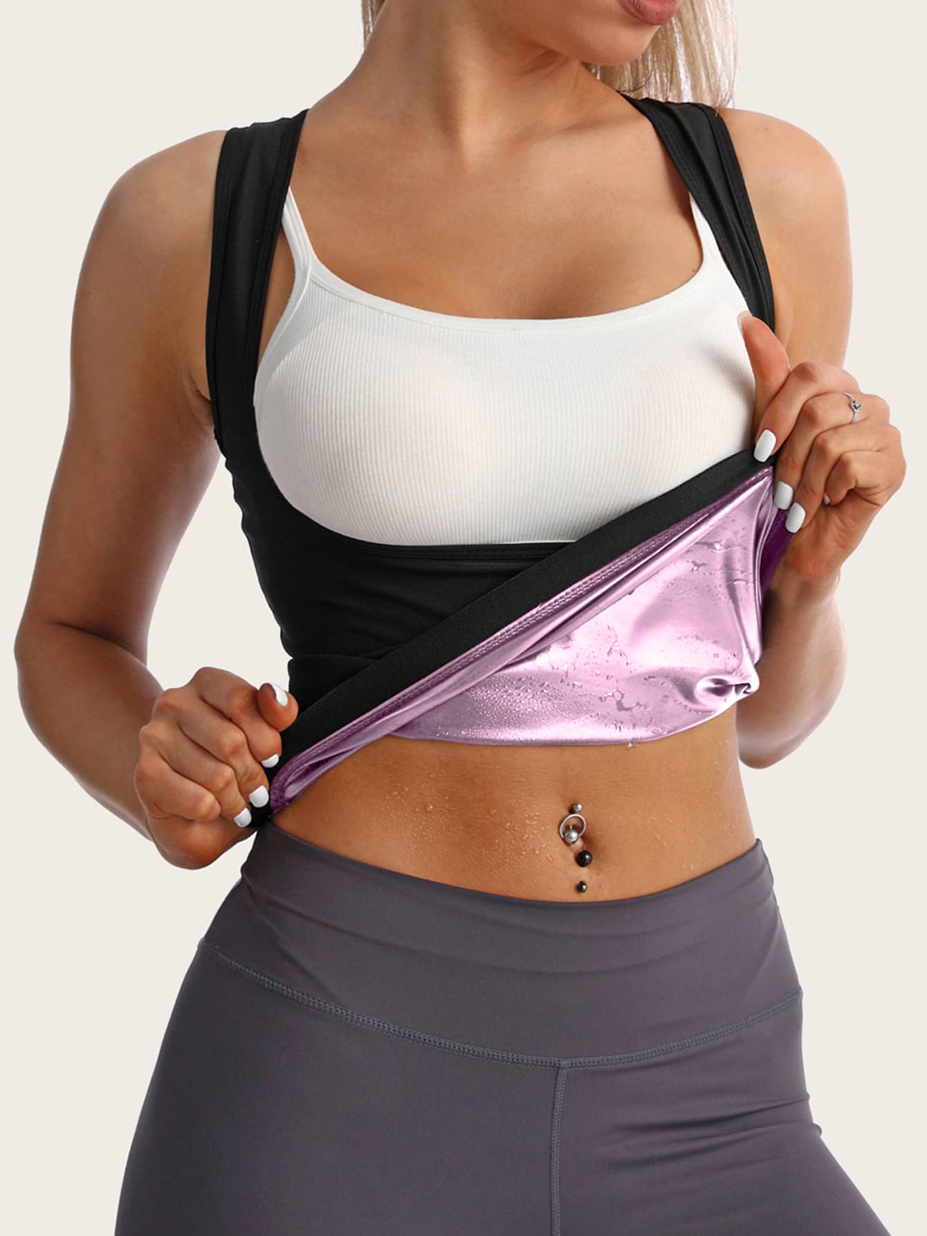 Sports Outdoor PU Polyurethane Sports Sweat Belt Shapewear Waist Trainer Corset - Pink - View 1