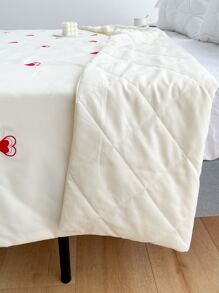 Heart Embroidered Bedspread