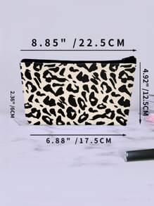 豹紋拉鍊化妝包，化妝品收納組織包，化妝工具包 - 彩色 - 查看 3