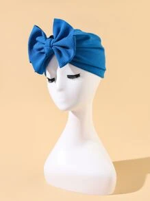 Solid Bow Decor Head Wrap - Blue - View 1