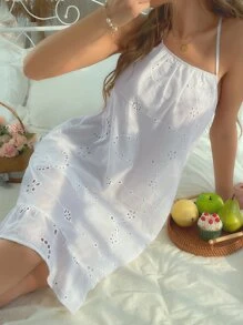 GENKIRA Schiffy Tie Back Cami Dress - White - View 3