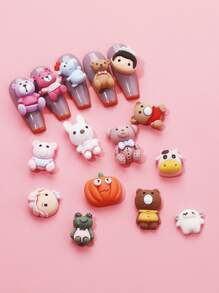 1盒卡通設計美甲飾品 - 彩色 - 查看 4