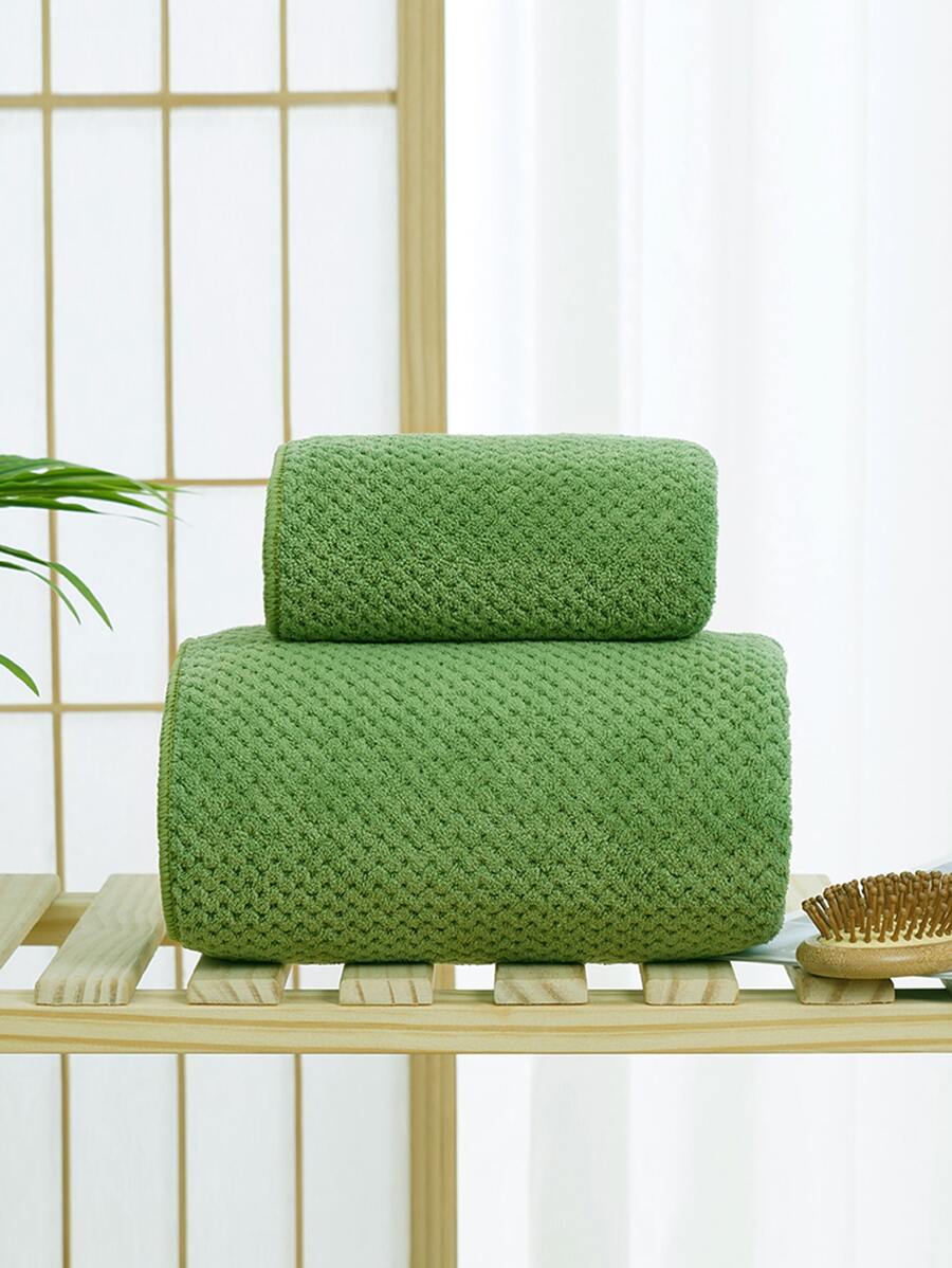 1入組素色毛巾或者浴巾 - 綠色 - 查看 1