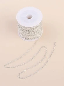 1roll Cable Chain For Making Necklace Bracelet Extensions - Silver - View 2