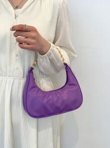 Minimalist Chain Saddle Bag , Purple - Purple - View 2