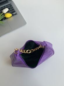 Minimalist Chain Saddle Bag , Purple - Purple - View 3