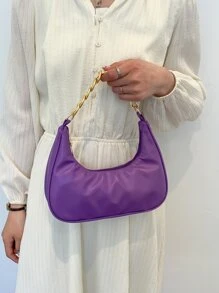 Minimalist Chain Saddle Bag , Purple - Purple - View 7