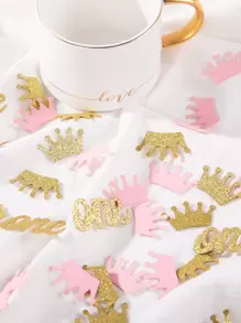 100 件/套 1 岁生日蓝金色/粉金色皇冠派对五彩纸屑 - 彩色 - 查看 1