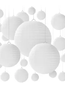 12pcs Plain Paper Lantern - White - View 1