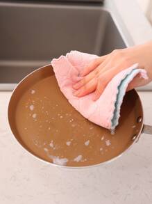 1 件随机颜色毛巾，多功能超细纤维清洁抹布，彩色手巾，适用于厨房洗碗布厨房巾