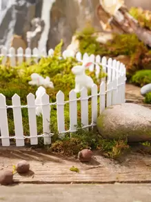 1入組迷你木柵欄，仙境花園微型柵欄微型景觀花盆配件裝飾品，房間花園