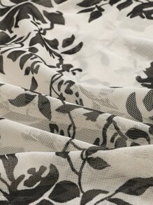 DAZY Top con estampado floral de malla - Blanco y Negro - Ver 3