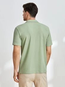 Manfinity 男士素色POLO衫 - 薄荷綠 - 查看 2