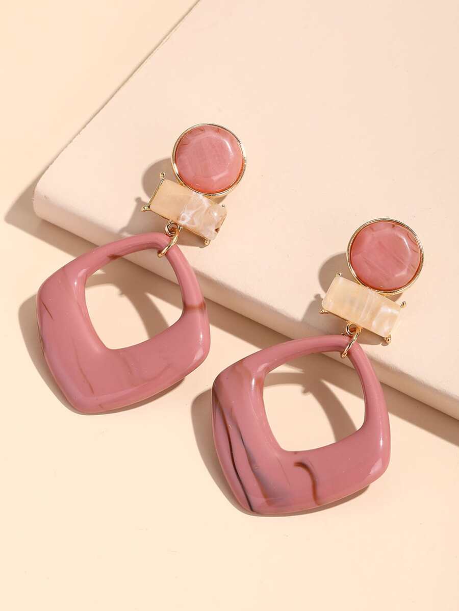 Geometric Design Drop Earrings