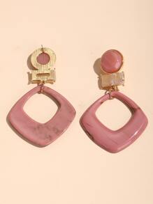 Geometric Design Drop Earrings