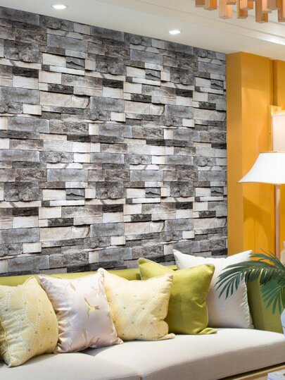 1roll PVC Wand Paper, Retro Brick Pattern Adhesive Roll Home,Renovation Stickers Peel Panels,Wall Wallpapers, ation Items Refresh Your Home,Rama Birthday Graduation view 5