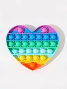 1pc Heart-shaped Colorful Pop Bubble Fidget Toy - Multicolor - View 1