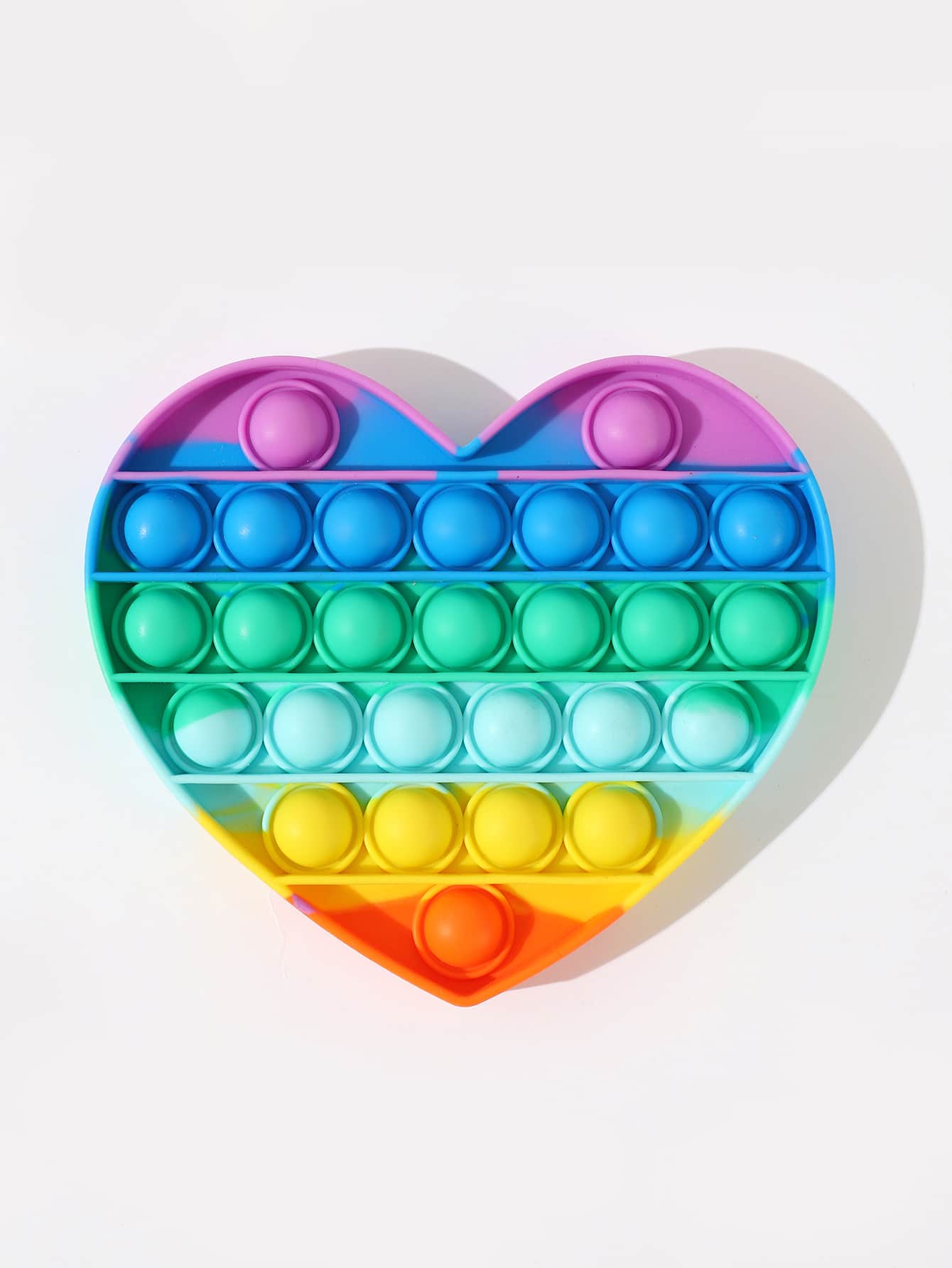 1pc Heart-shaped Colorful Pop Bubble Fidget Toy - Multicolor - View 1