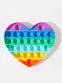 1pc Heart-shaped Colorful Pop Bubble Fidget Toy - Multicolor - View 2