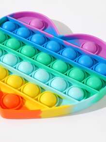 1pc Heart-shaped Colorful Pop Bubble Fidget Toy - Multicolor - View 3