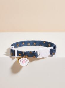 Cat Claw Pendant Star Print Pet Necklace - Multicolor - View 2