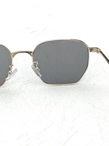 Men Geometric Frame Fashion Glasses - Dark Grey - View 4