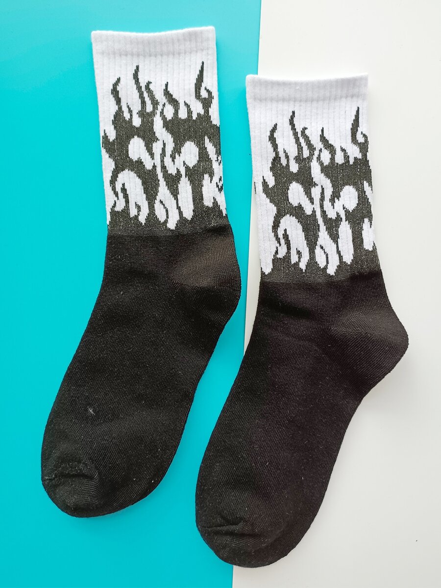 Nam Flame In Crew Socks - màu đen - Xem 1