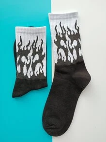 Nam Flame In Crew Socks - màu đen - Xem 3