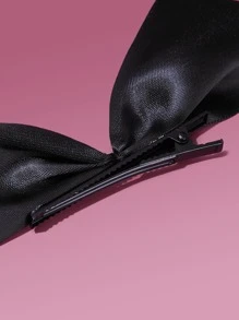 ROMWE 2pcs Bow Decor Hair Clip - Black - View 5