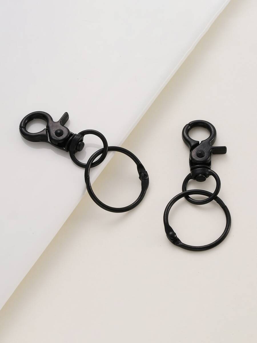 2 chiếc móc khóa rắn tối giản - màu đen - Xem 1