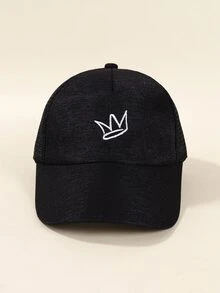 皇冠刺繡網眼棒球帽 - 黑色 - 查看 2
