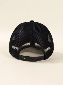 皇冠刺繡網眼棒球帽 - 黑色 - 查看 4